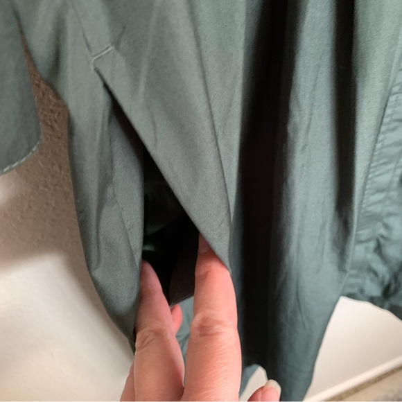 Madewell Tucked Mini Shirtdress in Summit Green Size 12 NWT Long Sleeve Cotton - Picture 7 of 17